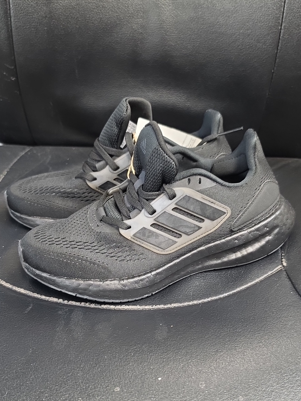 adidas Black Athletic Running Shoes with Gray Cage